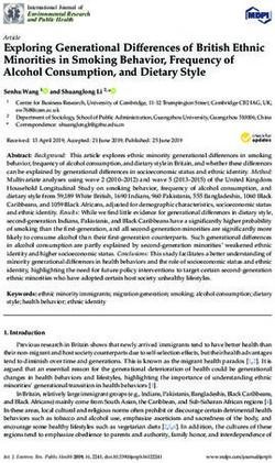 Exploring Generational Differences of British Ethnic Minorities in Smoking Behavior, Frequency of Alcohol Consumption, and Dietary Style - MDPI