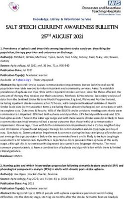 SALT Speech Current Awareness Bulletin 25th August 2021