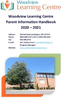 Woodview Learning Centre Parent Information Handbook 2020 2021