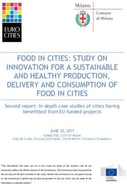 FOOD IN CITIES: STUDY ON INNOVATION FOR A SUSTAINABLE AND HEALTHY PRODUCTION, DELIVERY AND CONSUMPTION OF FOOD IN CITIES - Euro Cities