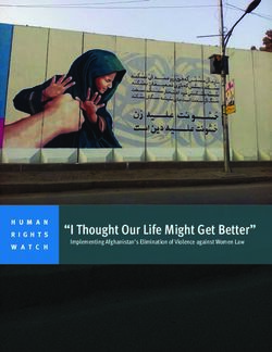 "I Thought Our Life Might Get Better" - Implementing Afghanistan's Elimination of Violence against Women Law - Human Rights Watch
