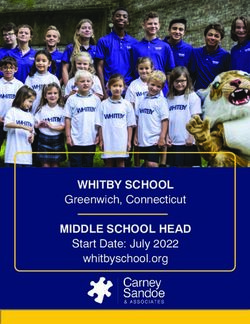 WHITBY SCHOOL MIDDLE SCHOOL HEAD - Greenwich, Connecticut Start Date: July 2022 whitbyschool.org