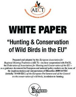 WHITE PAPER "Hunting & Conservation of Wild Birds in the EU" - FACE | European Federation for Hunting and ...