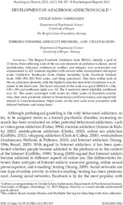 DEVELOPMENT OF A FACEBOOK ADDICTION SCALE1, 2