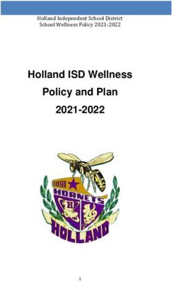 Holland ISD Wellness Policy and Plan 2021-2022 - Holland Independent School District School Wellness Policy 2021-2022
