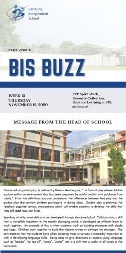 MESSAGE FROM THE HEAD OF SCHOOL - WEEK 13 THURSDAY NOVEMBER 12, 2020 - Bandung ...
