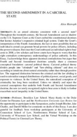 THE SECOND AMENDMENT IN A CARCERAL STATE