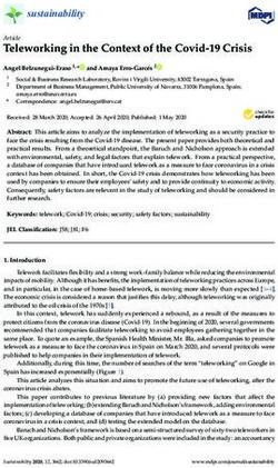 Teleworking in the Context of the Covid-19 Crisis - MDPI