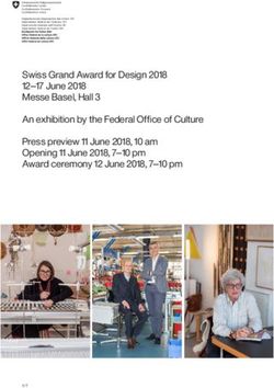 Swiss Grand Award for Design 2018 12-17 June 2018 Messe Basel, Hall 3 An exhibition by the Federal Office of Culture Press preview 11 June 2018 ...