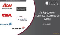 An Update on Business Interruption Cases - June 15, 2021 plusweb.org