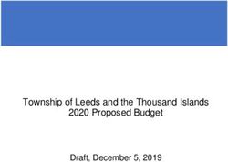 Township of Leeds and the Thousand Islands 2020 Proposed Budget - Draft, December 5, 2019