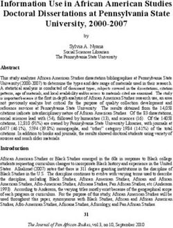 Information Use in African American Studies Doctoral Dissertations at Pennsylvania State University, 2000-2007