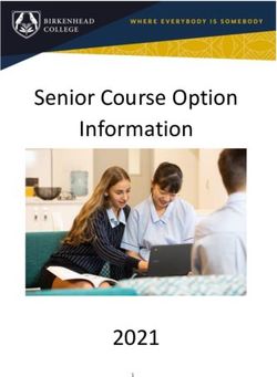 Senior Course Option Information 2021