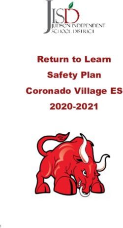 Return to Learn Safety Plan Coronado Village ES 2020-2021