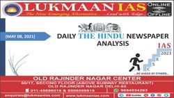 The Hindu Analysis 8th May 2021 - Lukmaan IAS