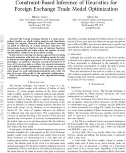 Constraint-Based Inference of Heuristics for Foreign Exchange Trade Model Optimization - arXiv