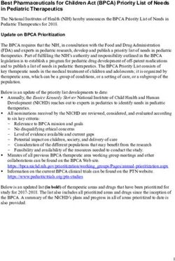 Best Pharmaceuticals for Children Act (BPCA) Priority List of Needs in Pediatric Therapeutics - Best ...
