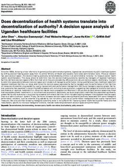 Does decentralization of health systems translate into decentralization of authority? A decision space analysis of Ugandan healthcare facilities ...
