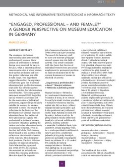 "ENGAGED, PROFESSIONAL - AND FEMALE?" A GENDER PERSPECTIVE ON MUSEUM EDUCATION IN GERMANY
