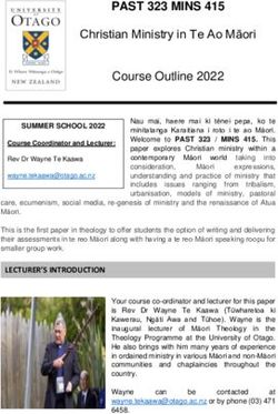 PAST 323 MINS 415 Christian Ministry in Te Ao Māori Course Outline 2022