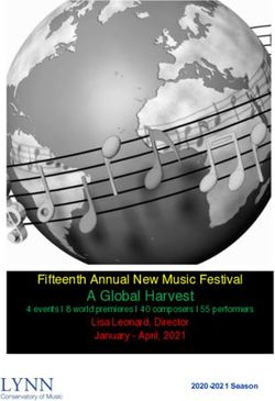 A Global Harvest Lisa Leonard, Director January - April, 2021 - Fifteenth Annual New Music Festival - SPIRAL