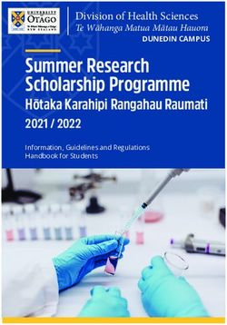 Summer Research Scholarship Programme - Hōtaka Karahipi Rangahau Raumati 2021 / 2022 - University of Otago