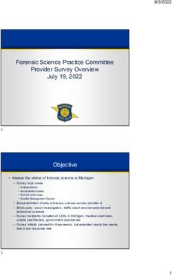 Forensic Science Practice Committee Provider Survey Overview July 19, 2022 Objective