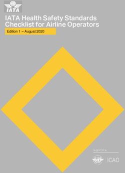 IATA Health Safety Standards Checklist for Airline Operators - Edition 1 - August 2020