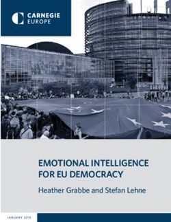 EMOTIONAL INTELLIGENCE FOR EU DEMOCRACY - Heather Grabbe and Stefan Lehne - BEIJING BEIRUT BRUSSELS MOSCOW WASHINGTON