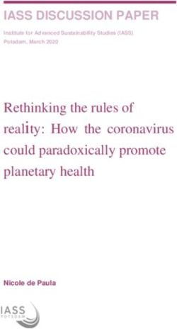 IASS DISCUSSION PAPER - Rethinking the rules of reality: How the coronavirus could paradoxically promote planetary health - IASS Potsdam