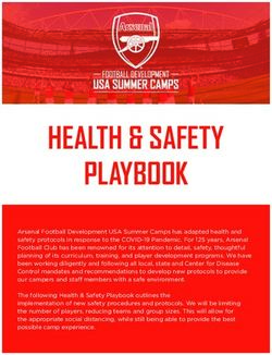 HEALTH & SAFETY PLAYBOOK - Arsenal Camps