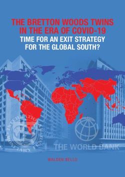 THE BRETTON WOODS TWINS IN THE ERA OF COVID-19 - TIME FOR AN EXIT STRATEGY FOR THE GLOBAL SOUTH? - FOCUS ON ...