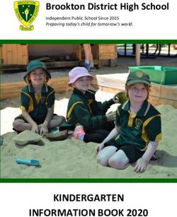 KINDERGARTEN INFORMATION BOOK 2020 - Brookton District High School Independent Public School Since 2015 Preparing today's child for tomorrow's ...
