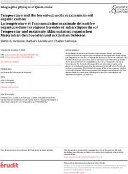 Temperature and the boreal-subarctic maximum in soil organic carbon La température et l'acccumulation maximale de matière organique dans les ...