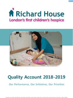 Quality Account 2018-2019 - Our Performance, Our Initiatives, Our Priorities