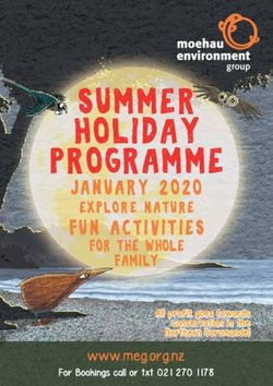 Summer Holiday Programme - January 2020 Explore Nature - Moehau ...