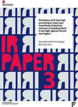 Mandatory civil marriage according to Swiss law: Superfluous historical remnant or building block in the fight against forced marriages? - RERO DOC