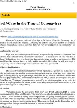 Self-Care in the Time of Coronavirus - Article - Meadow Crest Early ...