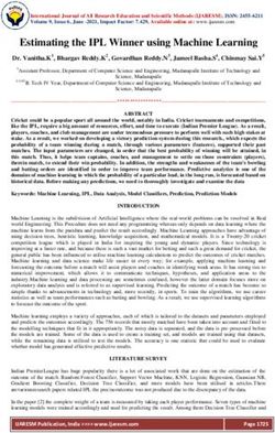 Estimating the IPL Winner using Machine Learning - Ijaresm