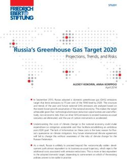 Russia's Greenhouse Gas Target 2020 - Projections, Trends, and Risks
