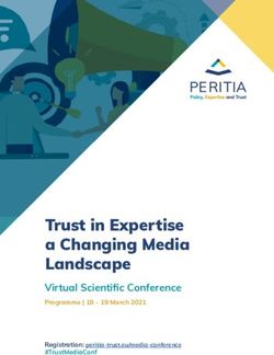 TRUST IN EXPERTISE A CHANGING MEDIA LANDSCAPE - VIRTUAL SCIENTIFIC CONFERENCE PROGRAMME | 18 - 19 MARCH 2021 - PERITIA