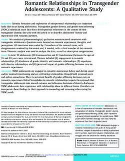 Romantic Relationships in Transgender Adolescents: A Qualitative Study