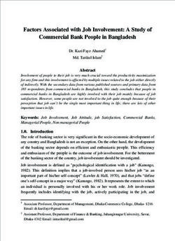 Factors Associated with Job Involvement: A Study of Commercial Bank People in Bangladesh