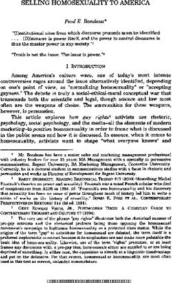 SELLING HOMOSEXUALITY TO AMERICA - Regent University