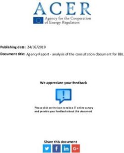 Publishing date: 24/05/2019 Document title: We appreciate your feedback Share this document - Agency Report - analysis of the consultation ...