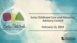 Early Childhood Care and Education Advisory Council February 13, 2019 - Louisiana Believes