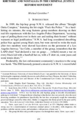 RHETORIC AND NOSTALGIA IN THE CRIMINAL JUSTICE REFORM MOVEMENT