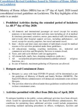 Consolidated Revised Guidelines Issued by Ministry of Home Affairs on Lockdown Ministry of Home Affairs (MHA) has on 15th day of April, 2020 issued