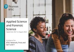 Applied Science and Forensic Science - September 2021 to August 2022 Guidance for: BTEC Nationals, Firsts and QCF Level