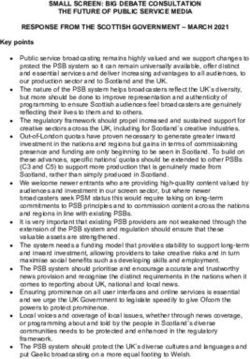 SMALL SCREEN: BIG DEBATE CONSULTATION THE FUTURE OF PUBLIC SERVICE MEDIA RESPONSE FROM THE SCOTTISH GOVERNMENT - MARCH 2021 - Ofcom